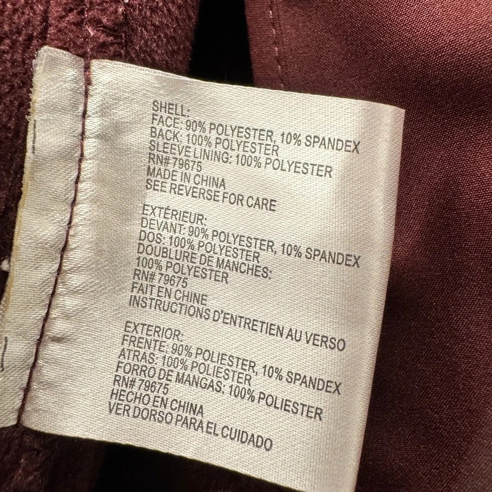 Michael Kors Softshell Jacket Womens Large Belted Hooded Burgundy Trench Coat